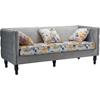 Penelope 2-Piece Paisley Floral Sofa Set - Gray - WI-TSF-8125-GRAY-VELVET-CALICO-2PC-SET