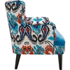 Lacey Paisley Ikat Sofa - Blue Seat - WI-TSF-8126-SF-CALICO-BLUE-VELVET