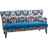 Lacey Paisley Ikat Sofa - Blue Seat - WI-TSF-8126-SF-CALICO-BLUE-VELVET