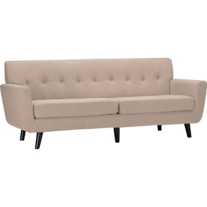 Oscar Upholstered Sofa - Button Tufted, Beige 