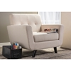 Damien Fabric Upholstered Armchair - Button Tufted, Beige - WI-TSF-8128-CC-BEIGE