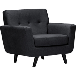 Damien Fabric Upholstered Armchair - Button Tufted, Gray 