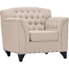 Mckenzie Upholstered Armchair - Nailheads, Beige - WI-TSF-8148-CC-BEIGE