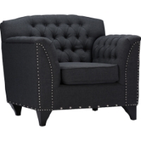Mckenzie Upholstered Armchair - Nailheads, Gray
