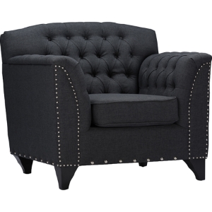 Mckenzie Upholstered Armchair - Nailheads, Gray 