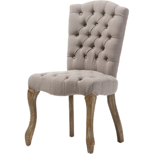 Clemence Linen Upholstered Dining Side Chair - Beige 