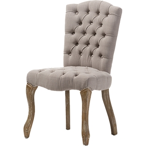 Clemence Linen Upholstered Dining Side Chair - Beige 