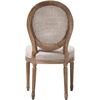 Adelia Upholstered Dining Side Chair - Round Cane Back, Beige - WI-TSF-9315B-BEIGE-DC