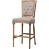 Julie Upholstered Barstool - Button Tufted, Beige - WI-TSF-9346