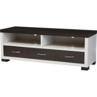 Oxley 3 Drawers Entertainment TV Cabinet - Dark Brown, White