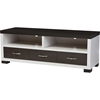 Oxley 3 Drawers Entertainment TV Cabinet - Dark Brown, White - WI-TV838063-EMBOSSE-WHITE
