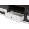 Oxley Two Sliding Doors Entertainment TV Cabinet - Dark Brown, White - WI-TV838066-EMBOSSE-WHITE