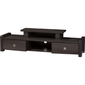 Madeline Entertainment Center TV Stand - 2 Drawers, Dark Brown 