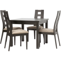 Paxton 5-Piece Extension Dining Set - Tan, Dark Brown