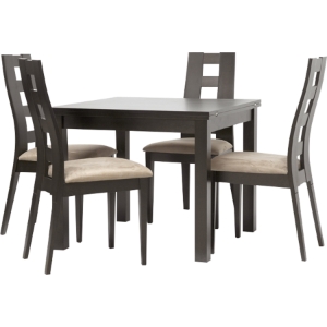 Paxton 5-Piece Extension Dining Set - Tan, Dark Brown 