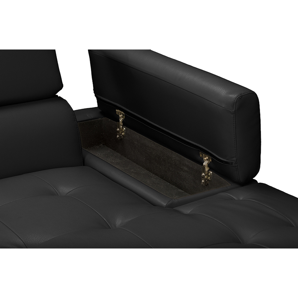 Adler Bonded Leather Right Facing Sectional Sofa - Black ...