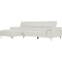 Sosegado Leather Sectional Sofa - Left Facing Chaise, White