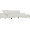 Sosegado Leather Sectional Sofa - Right Facing Chaise, White - WI-U2386S-BLWH-RFC