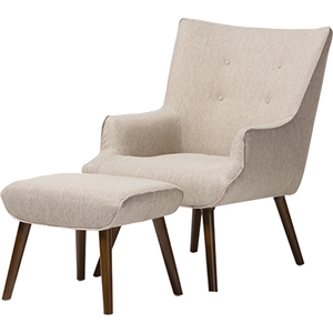 Nola 2-Piece Upholstered Armchair - Beige 
