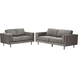 Brittany 2-Piece Fabric Upholstered Sofa Set - Gray 