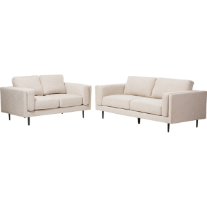Brittany 2-Piece Fabric Upholstered Sofa Set - Light Beige 