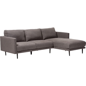 Riley Upholstered Right Facing Chaise Sectional Sofa - Gray 