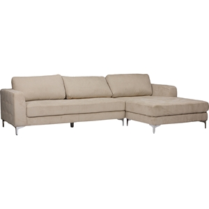 Agnew Microfiber Right Facing Sectional Sofa - Light Beige 