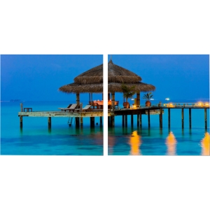 Dinner in The Tropics Mounted Photography Print Diptych - Multicolor 