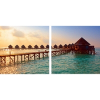 Morning Glory Mounted Photography Print Diptych - Multicolor