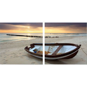 Fisherman's Respite Mounted Photography Print Diptych - Multicolor 