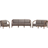 Velda 3-Piece Sofa Set - Medium Brown, Gravel - WI-VELDA-3PC-SET
