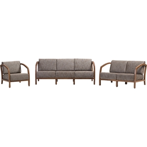 Velda 3-Piece Sofa Set - Medium Brown, Gravel 