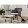 Vera Lounge Chair and Ottoman Set - Gray - WI-VERA-DARK-GRAY-LIGHT-GRAY-SF-OTTO