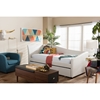 Vera Faux Leather Twin Daybed - Roll-Out Trundle Bed, White - WI-VERA-WHITE-DAYBED