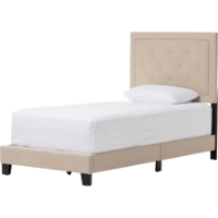 Paris Upholstered Twin Tufted Bed - Beige