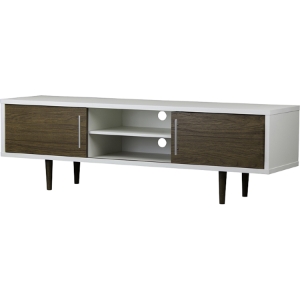 Gemini 2 Doors TV Stand - Walnut, White 