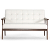 Stratham Modern Sofa - Button Tufts, Wood Frame, White Seat - WI-WIKI-CN-J-WHITE
