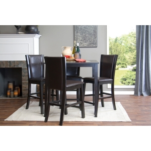 Wing 5-Piece Counter Dining Set - Dark Brown 