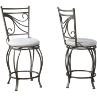 Vittoria Swivel Stool - Antique Brown, Cream (Set of 2)