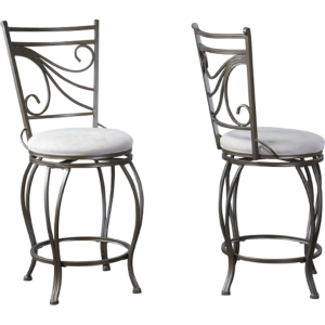 Vittoria Swivel Stool - Antique Brown, Cream (Set of 2) 