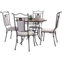 Tirana 5-Piece Dining Set - Black, Beige