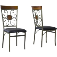 Modica Dining Chair - Antique Brass, Black (Set of 2)