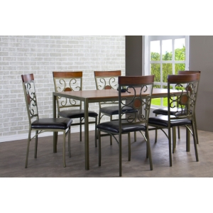 Fiore 7-Piece Dining Set - Black, Brown 