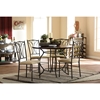 Greggory 5-Piece Round Casual Dining Set - Antiqued Bronze - WI-WR-D162W-C