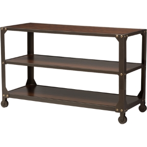 Dreydon Occasional Console Table - Antique Bronze, Walnut Brown 