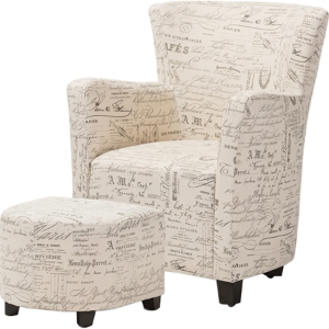 Benson 2-Piece Club Chair and Ottoman - Beige 