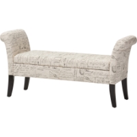 Avignon Fabric Storage Ottoman Bench - Beige