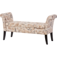 Avignon Fabric Storage Ottoman Bench - Dark Gray