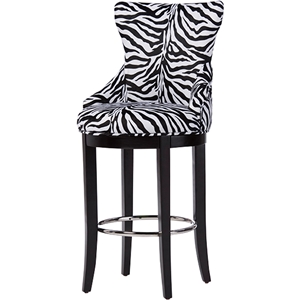 Peace Upholstered Bar Stool - Zebra Print 