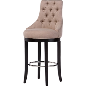 Harmony Upholstered Bar Stool - Button Tufted, Beige 